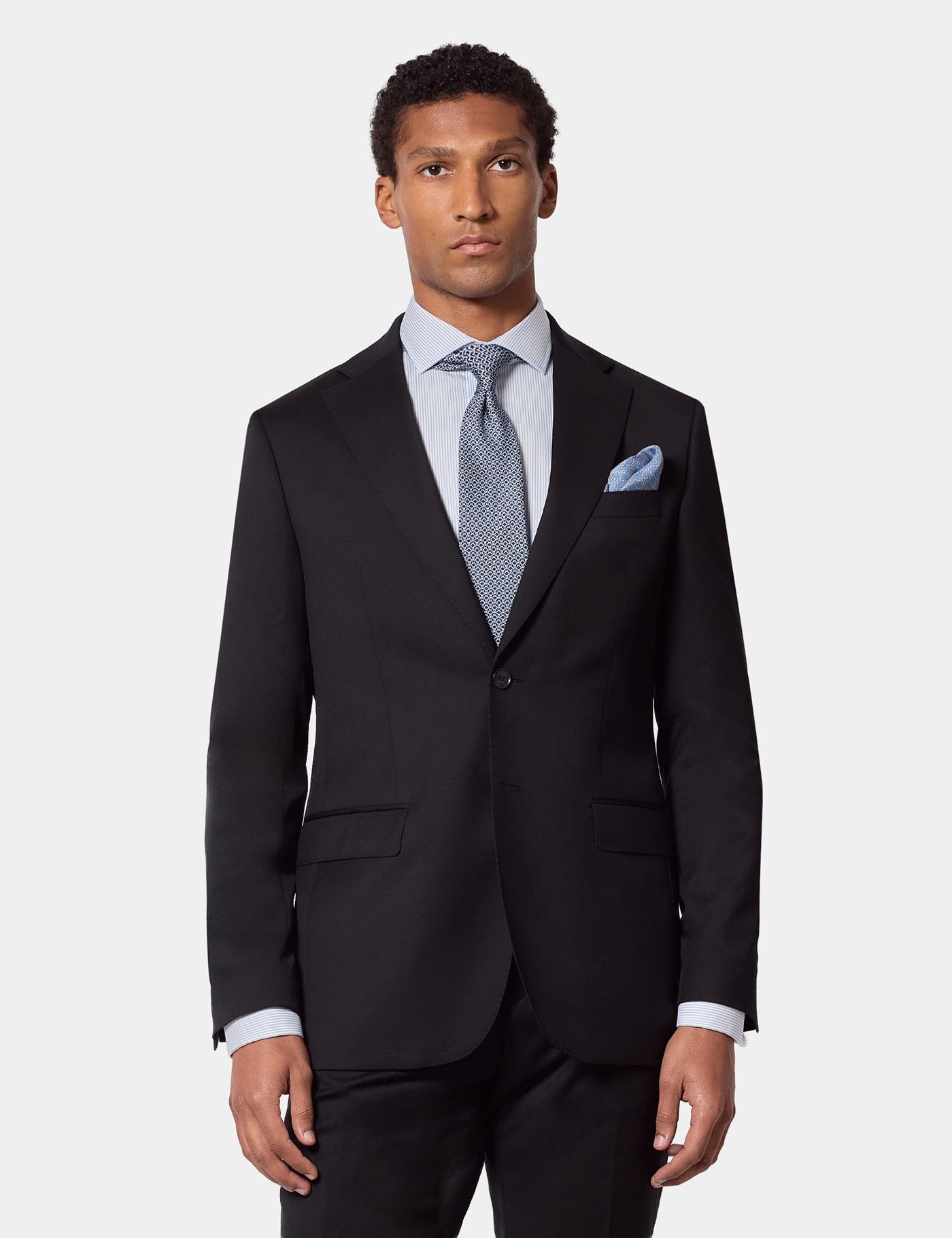 Men's Black Italian Wool Slim Fit Suit - 1913 Collection| Hawes