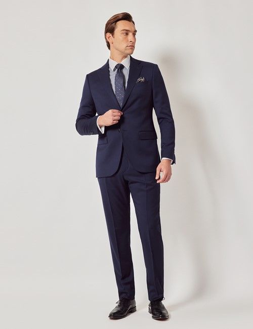 Dark Blue Italian Wool Slim Fit Suit - 1913 Collection
