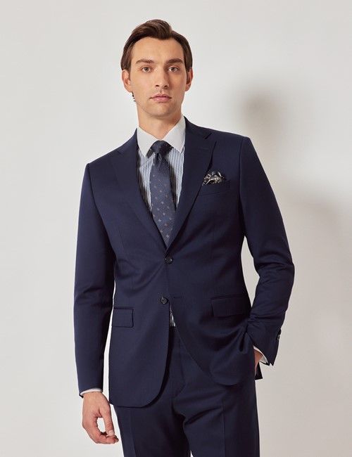 Dark Blue Italian Wool Slim Fit Suit - 1913 Collection