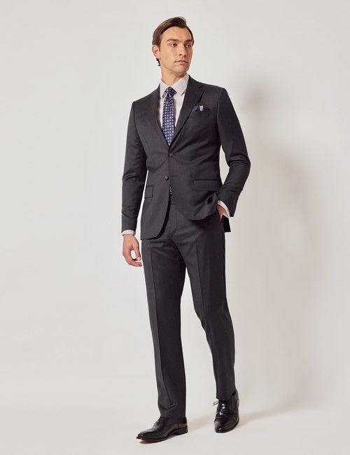 Charcoal Italian Wool Slim Fit Suit - 1913 Collection