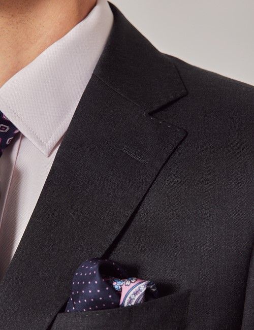 Charcoal Italian Wool Slim Fit Suit - 1913 Collection-preview