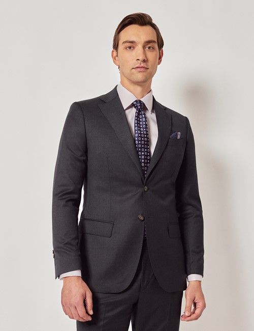 Charcoal Italian Wool Slim Fit Suit - 1913 Collection