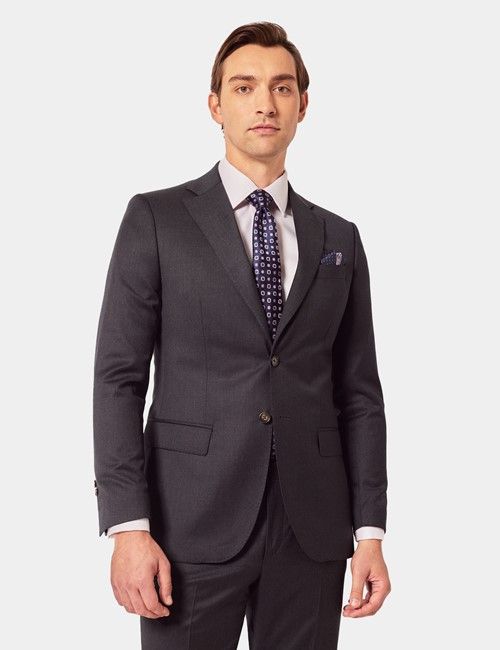 Charcoal Italian Wool Slim Fit Suit - 1913 Collection