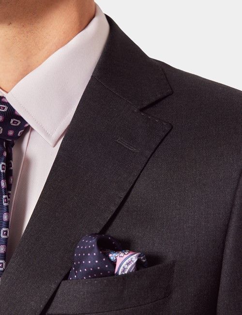 Charcoal Italian Wool Slim Fit Suit - 1913 Collection-preview