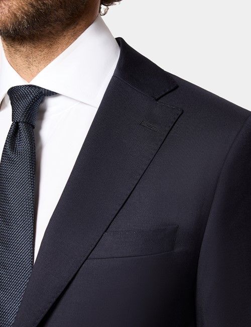 Non-Iron Blue & White Large Check Fitted Slim Shirt