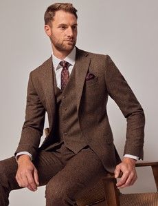 Brown Tweed Slim Suit Jacket - 1913 Collection-preview8