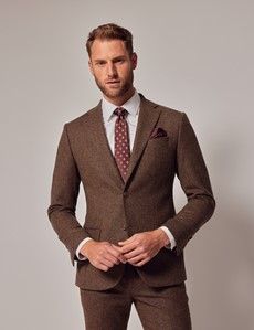 Brown Tweed Slim Suit Jacket - 1913 Collection-preview10