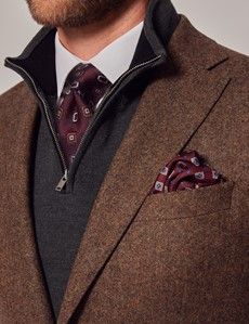 Brown Tweed Slim Suit Jacket - 1913 Collection-preview1