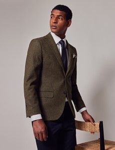 Green Tweed Slim Suit Jacket - 1913 Collection