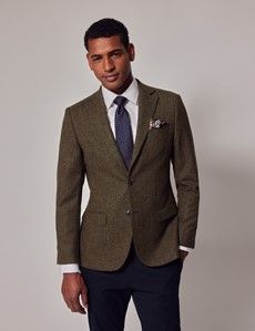Green Tweed Slim Suit Jacket - 1913 Collection-preview4