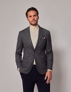 Grey Tweed Slim Suit Jacket - 1913 Collection-preview2