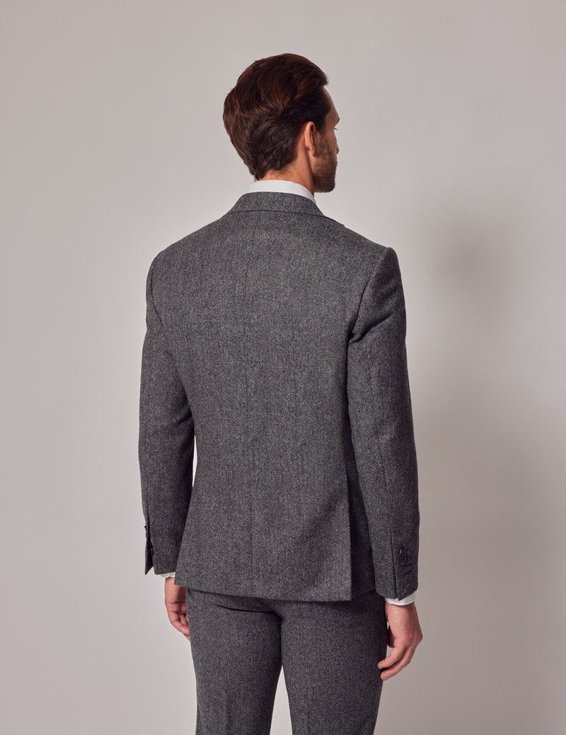 Tweed Two Piece Slim Fit Suit in Grey - 1913 Collection | Hawes & Curtis