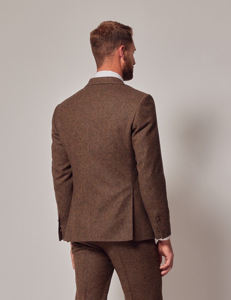 Men's Brown Tweed 1913 Collection 3 Piece Slim Suit - 1913 Collection ...