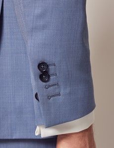 Light Blue Sharkskin Tailored Italian Suit - 1913 Collection-preview7