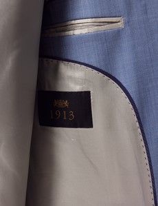Light Blue Sharkskin Tailored Italian Suit - 1913 Collection-preview4