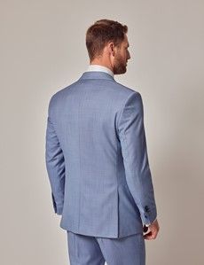 Light Blue Sharkskin Tailored Italian Suit - 1913 Collection-preview5