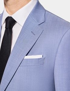 Tailored Fit Light Blue Sharkskin 1913 Suit
