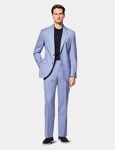 Tailored Fit Light Blue Sharkskin 1913 Suit