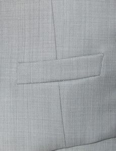 Men’s Light Grey Tailored Fit Sharkskin 3 Piece Italian Suit - 1913 Collection-preview13