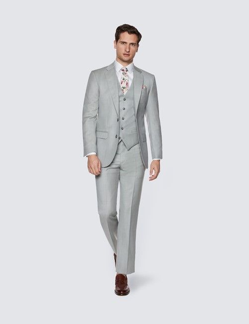 Tailored Fit Light Grey Sharkskin 1913 Suit