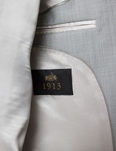 Men’s Light Grey Tailored Fit Sharkskin 3 Piece Italian Suit - 1913 Collection-preview5