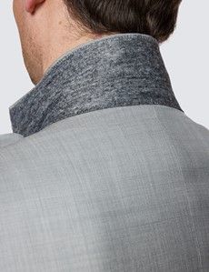Men’s Light Grey Tailored Fit Sharkskin 3 Piece Italian Suit - 1913 Collection-preview4