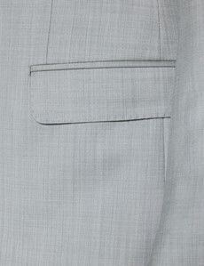 Men’s Light Grey Tailored Fit Sharkskin 3 Piece Italian Suit - 1913 Collection-preview7
