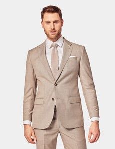Tailored Fit Stone Sharkskin 1913 Suit Jacket