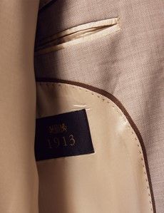 Tailored Fit Stone Sharkskin 1913 Suit Jacket