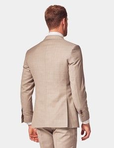 Tailored Fit Stone Sharkskin 1913 Suit Jacket