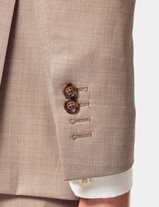 Tailored Fit Stone Sharkskin 1913 Suit Jacket