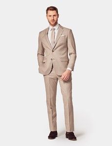 Tailored Fit Stone Sharkskin 1913 Suit Jacket