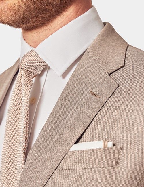 Tailored Fit Stone Sharkskin 1913 Suit-preview