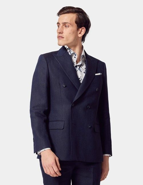Tailored Fit Navy Herringbone 1913 Suit Jacket