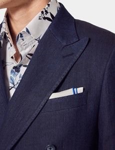 Tailored Fit Navy Herringbone 1913 Suit Jacket-preview1