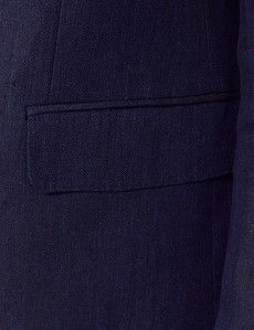 Tailored Fit Navy Herringbone 1913 Suit Jacket-preview2