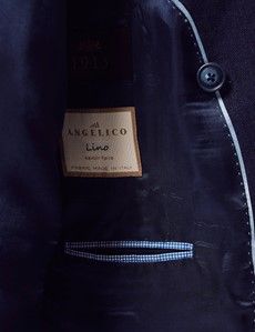 Tailored Fit Navy Herringbone 1913 Suit Jacket-preview3