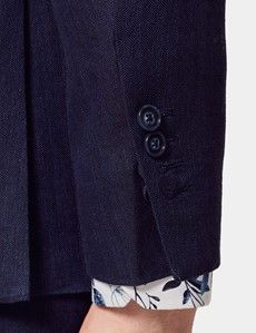 Tailored Fit Navy Herringbone 1913 Suit Jacket-preview5