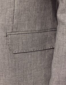 Grey Linen Tailored Suit Jacket-preview7