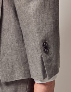 Grey Linen Tailored Suit Jacket-preview6