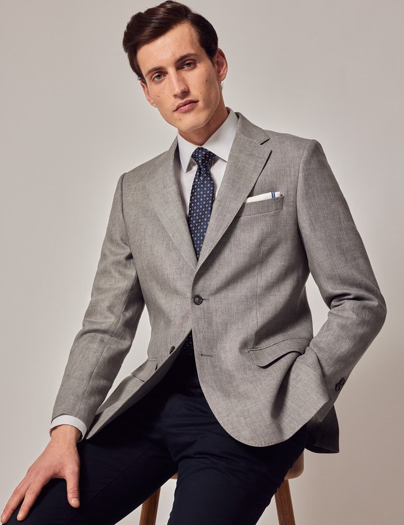 Light grey linen blazer hotsell