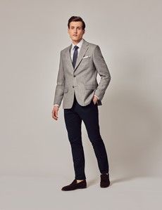 Grey Linen Tailored Suit Jacket-preview2
