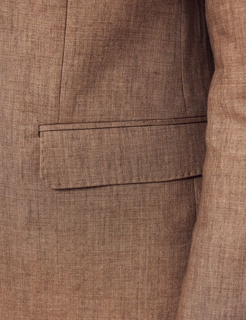 Brown Linen 2 Piece Tailored Suit Hawes And Curtis