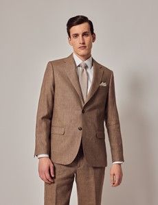 Brown Linen Tailored Suit-preview3