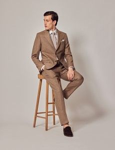 Brown Linen Tailored Suit