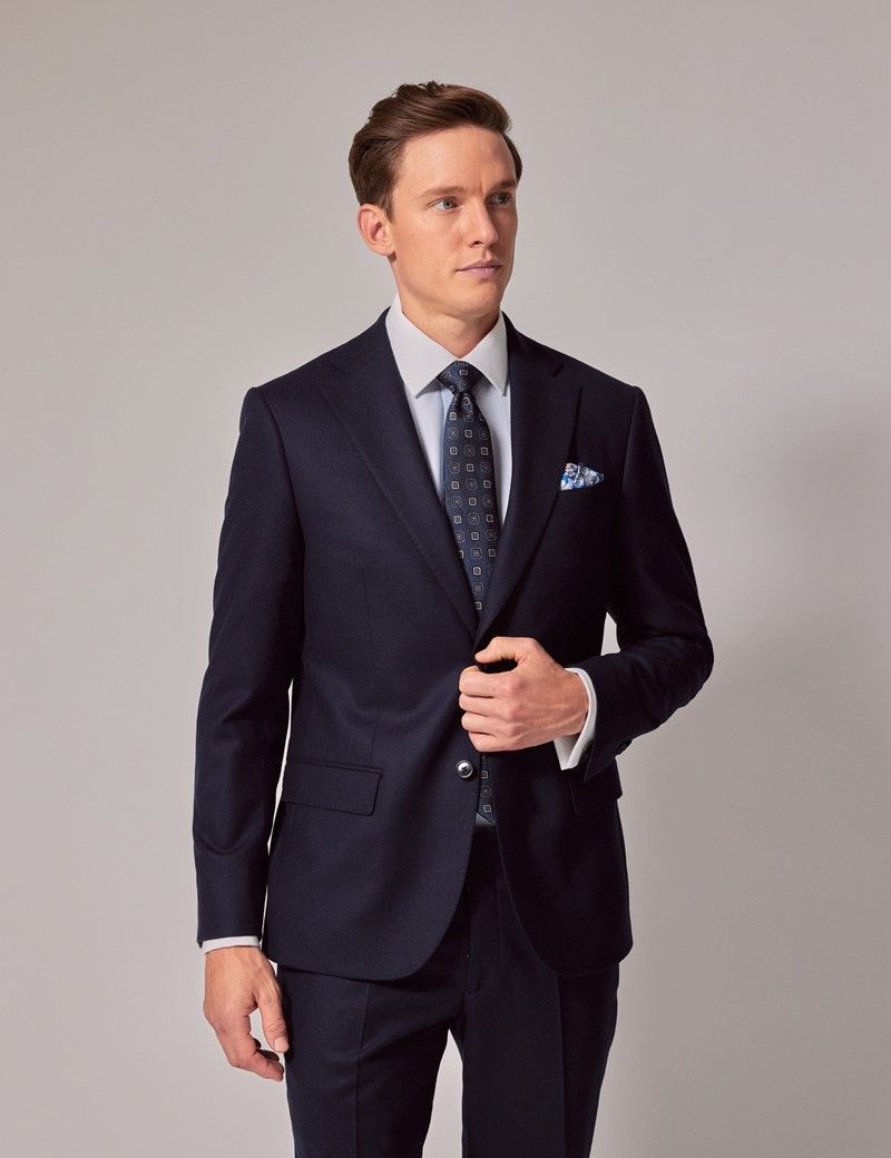 Men's Navy Tailored Flannel Suit - 1913 Collection | Hawes & Curtis