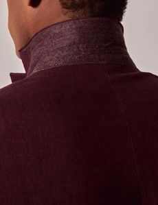 Burgundy Hopsack Linen Italian Slim Suit Jacket - 1913 Collection-preview4