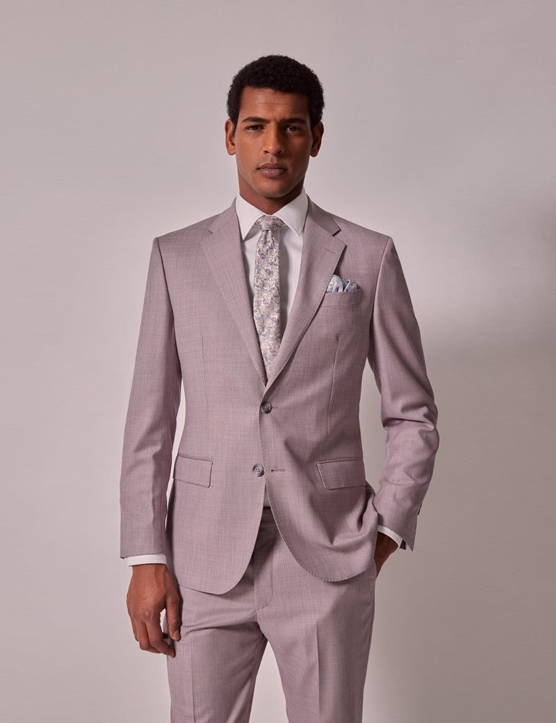 Grey blazer with cheapest pink shirt