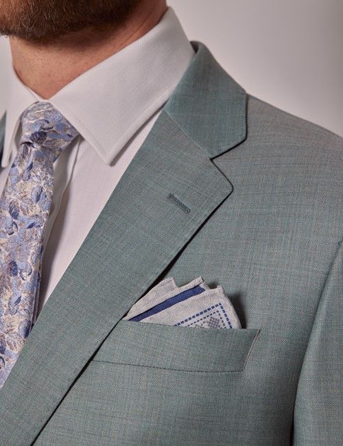 Green Sharkskin Tailored Italian Suit - 1913 Collection-preview