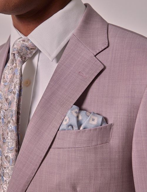 Pink Sharkskin Tailored 3 Piece Italian Suit - 1913 Collection-preview